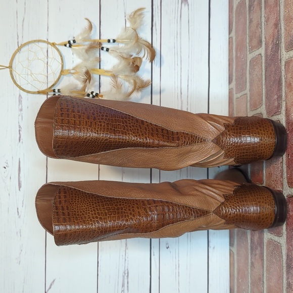 Vintage Etienne Aigner Designer Croc Alligator Leather 80's Women's Boots 8.5 - Picture 7 of 16